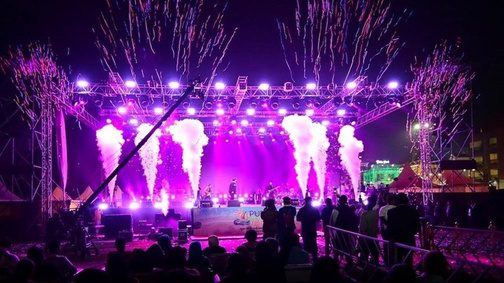 Purple pyro stage